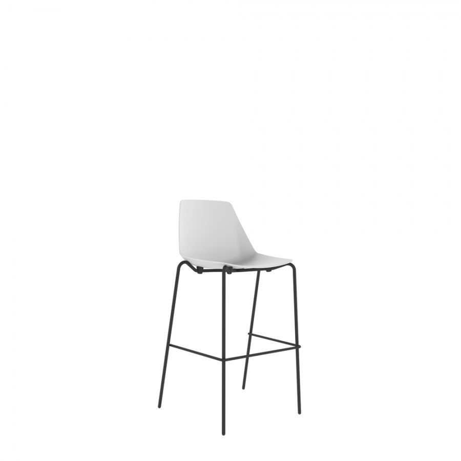 Polypropylene Shell High Stool 4-Leg Black Steel Frame